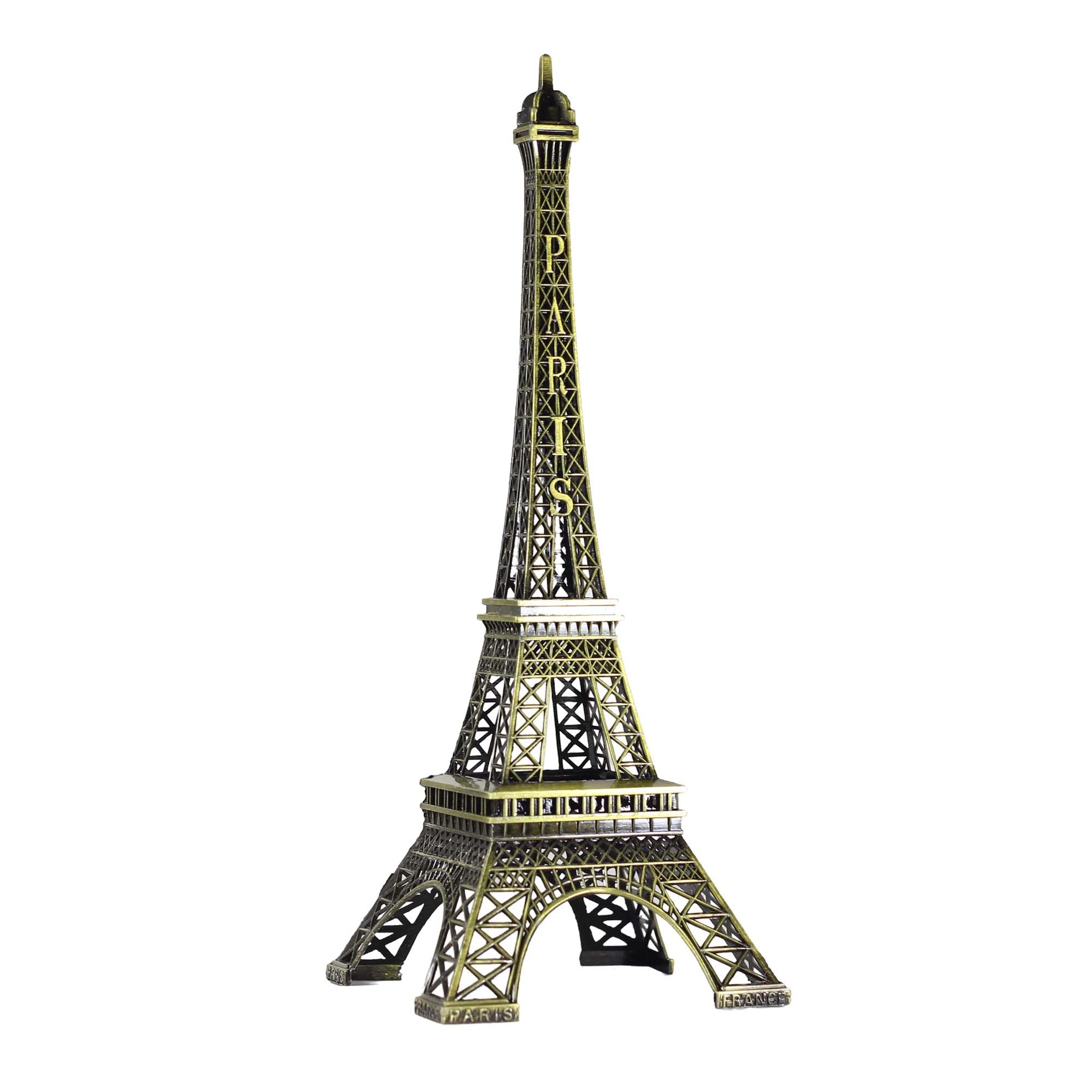 Medium Size Metal Eiffel Tower Miniature, Paris Landmark, Souvenir, Model, Replica, Monuments, Decorative Showpiece, Antique Finish (25.5 cm / 10 Inch)