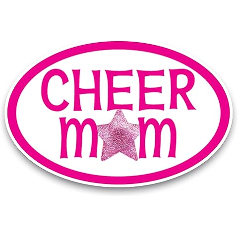 Magnet Me Up Cheer Mom Car Magnet 4x6 Inch Pink Oval Magnetic Decal, Heavy-Duty UV Vinyl, Weatherproof & Durable Full Color Sports Magnet for SUV, Truck, Locker, Made in USA
