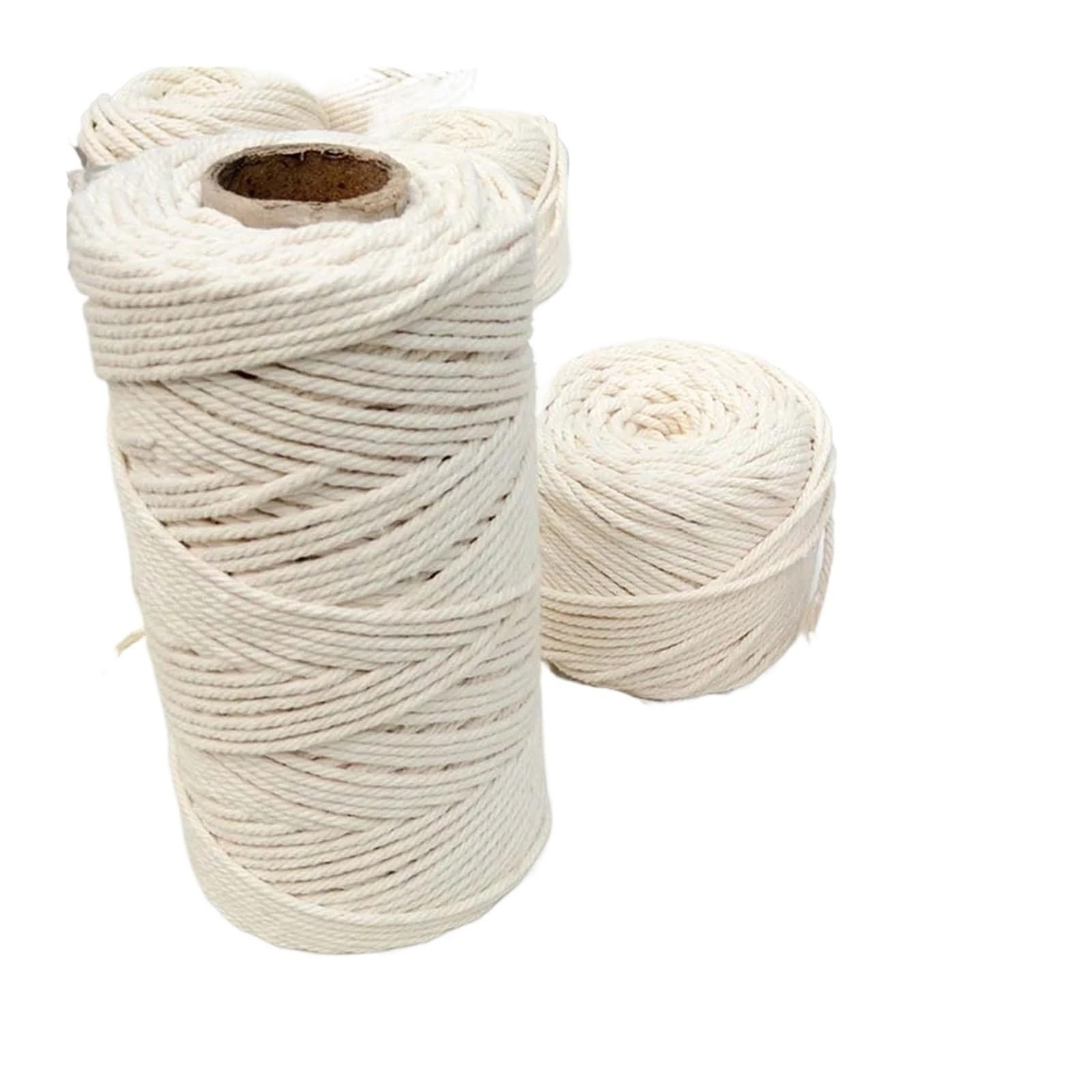 Cotton Twine String, Cotton Macrame Cord 1-12mm DIY Craft Knitting Plant Hangers(CC 1mm 30meter)