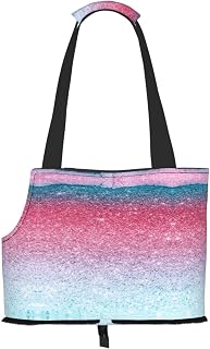Transportín de mascotas con estampado de colores pastel, azul, rosa y morado, bolsa de viaje para perros y gatos, bolsa portátil para gatos pequeños a medianos y perros pequeños