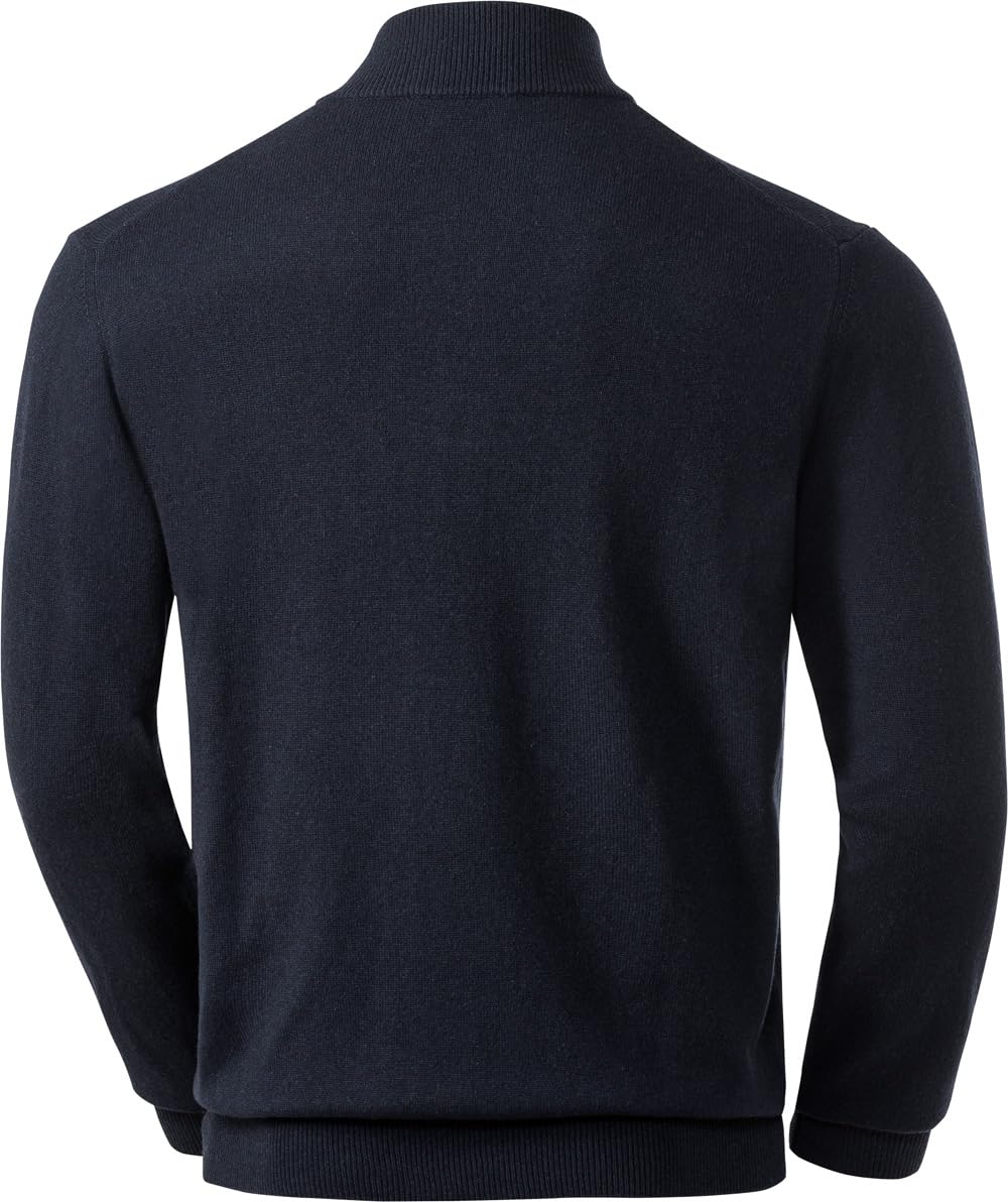 Herrenpullover aus Kaschmir-Seide in Bordeaux, mit kurzem Reißverschluss, für Anlässe aus Business & Freizeit, angenehmes Tragegefühl, Bordeaux, M-3XL