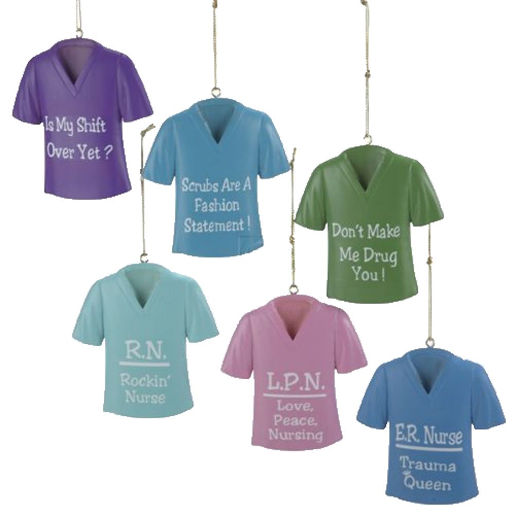 Resin Medical Scrubs Ornament Set Of 6