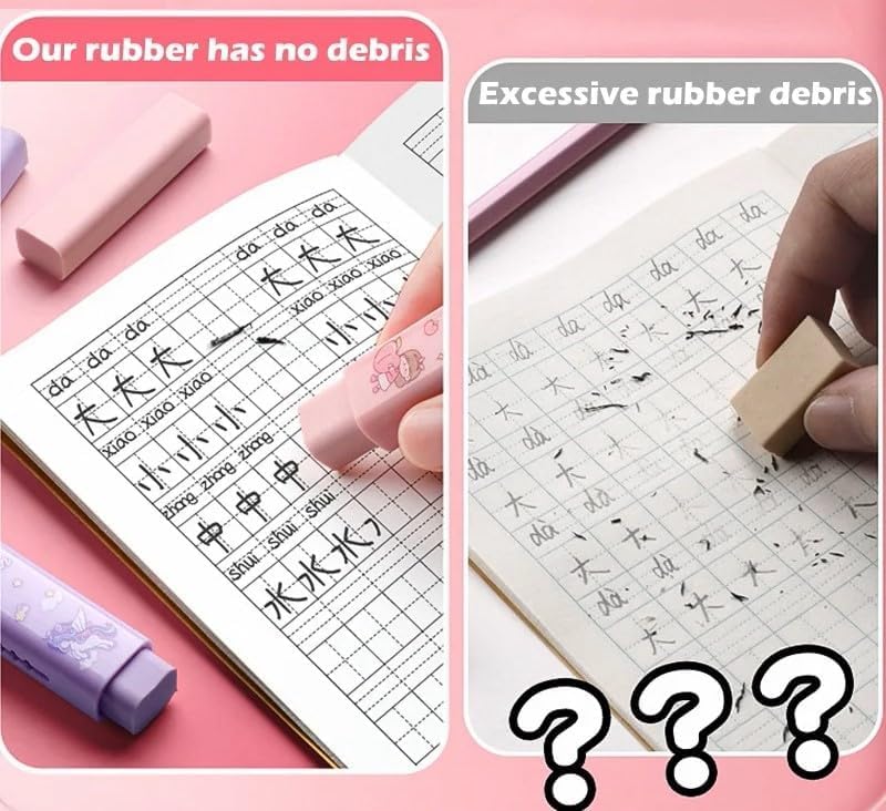 Image of 24 pcs Pencil and Pack of 2 Cutest Unicorn Eraser for Kids, Stationary Set, Rubber Eraser, Kawaii Erasers, Fancy Erasers for Birthday Return Gift (Pencil + Unicorn)