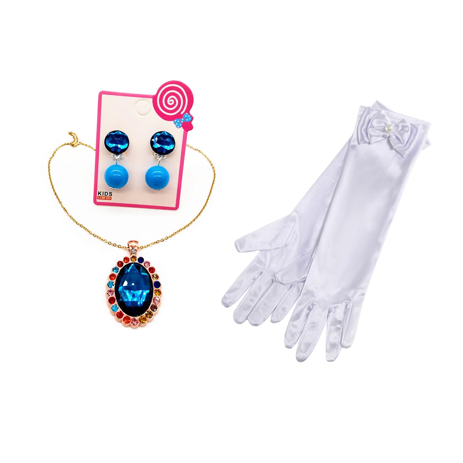 WZWLKJ Girls Princess Peach Super Bros with Necklace earrings Gloves for Cosplay…