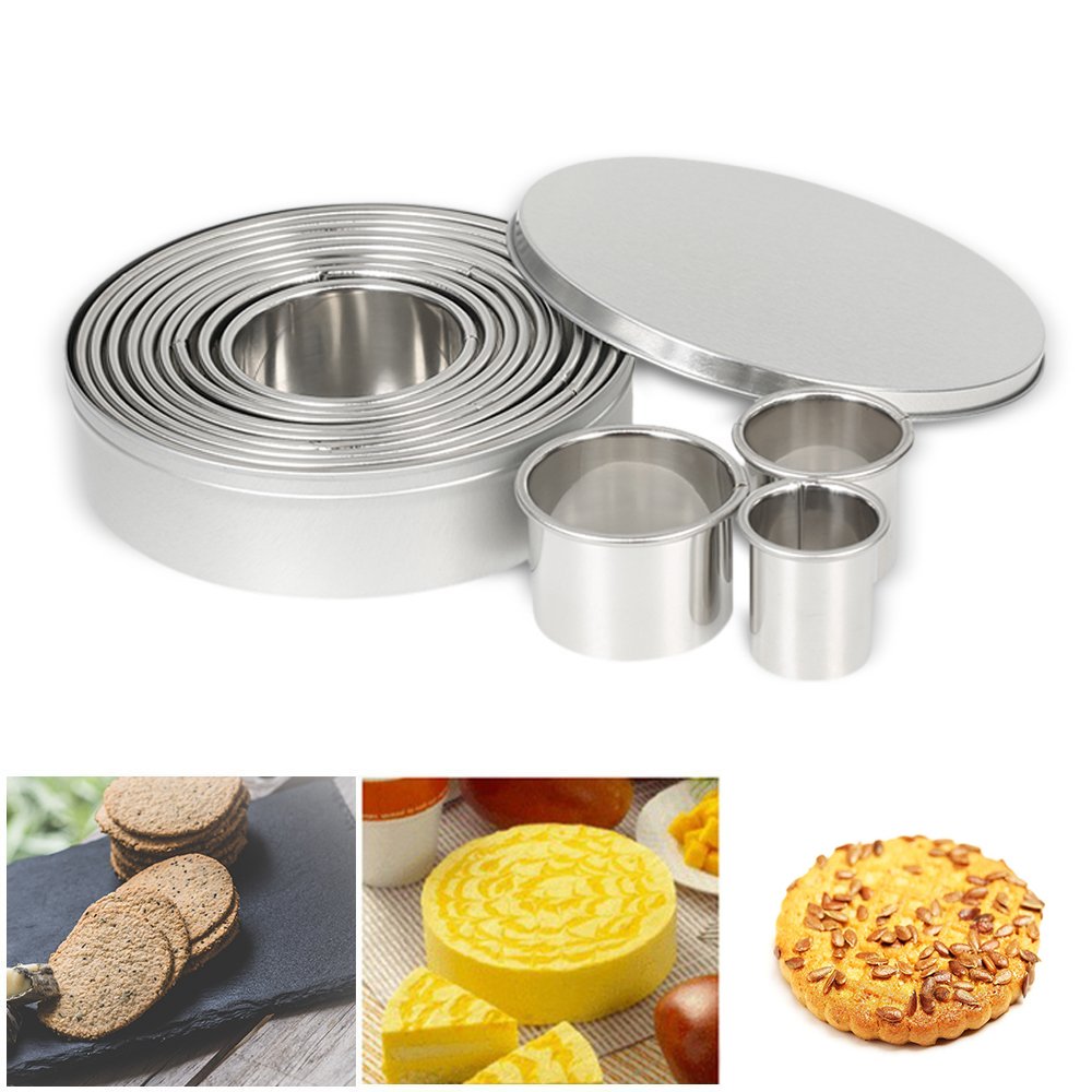 12-teiliges Set Runde Ausstechformen Aus Edelstahl - Perfekt Für Plätzchen, Kekse Und Gebäck