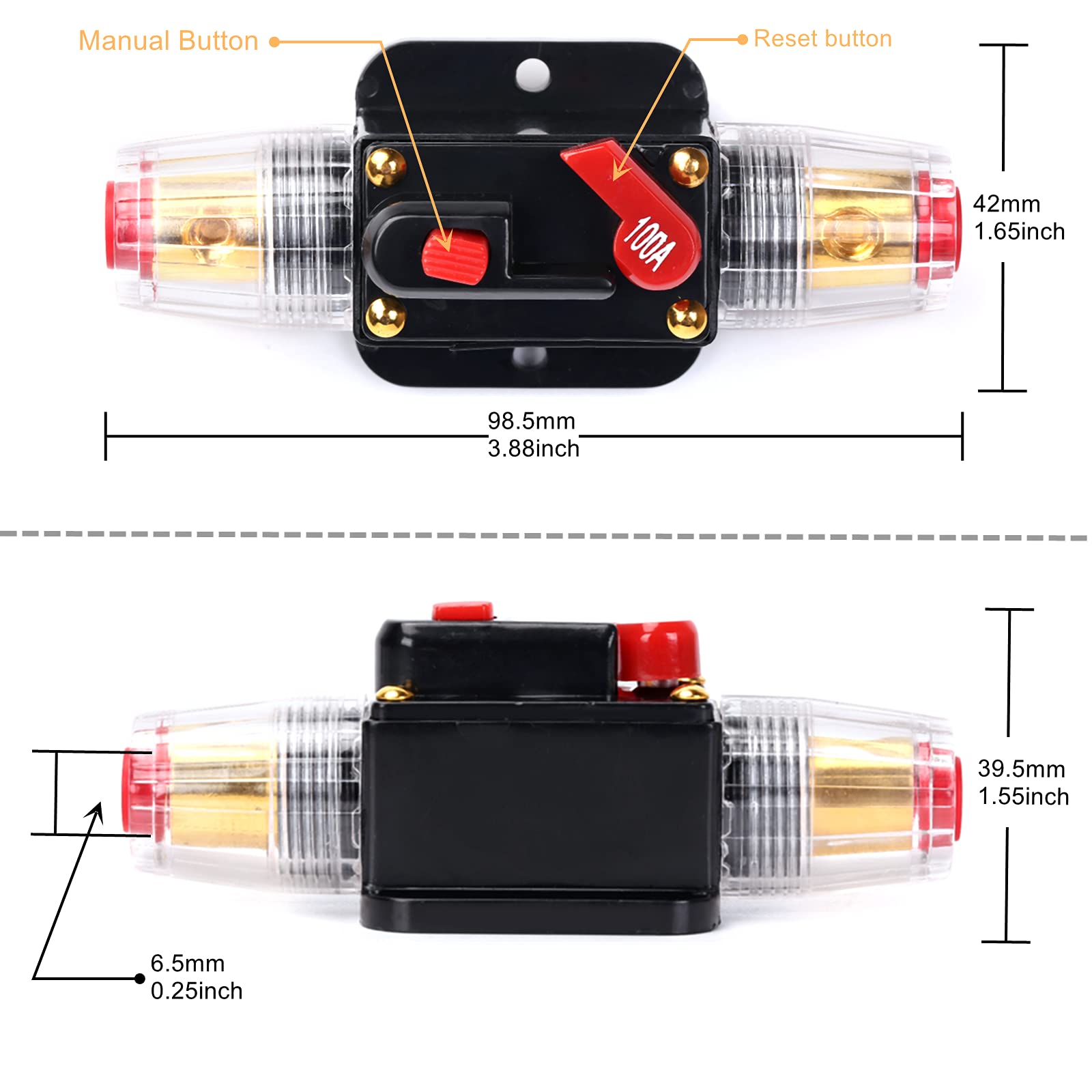 DC 12V 30A Fuse - Circuit Breaker - Manual Reset - Micro - View #4
