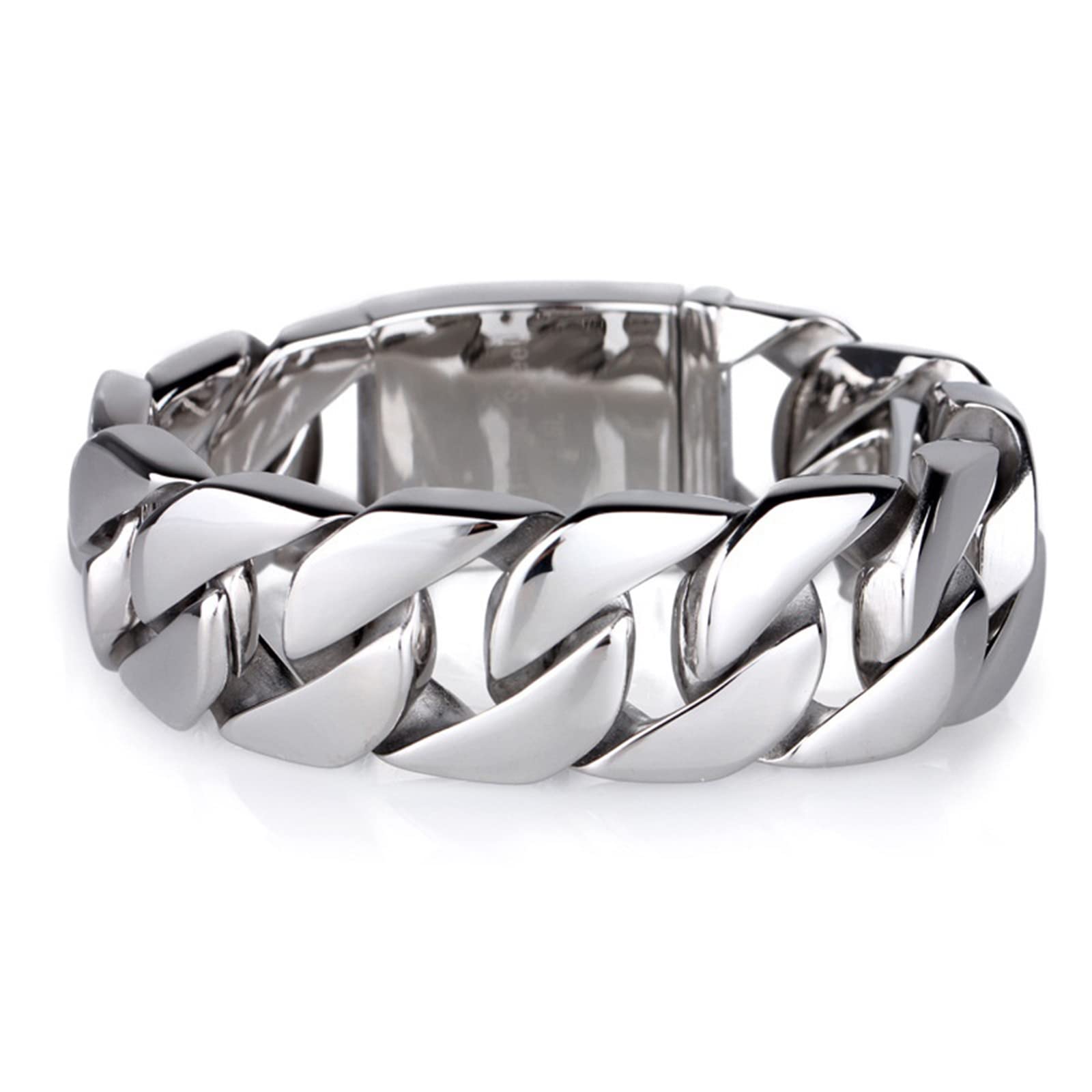 Gualiy Männer Armband Personalisiert Herren Armbänder Edelstahl Poliert Panzerkette Armband