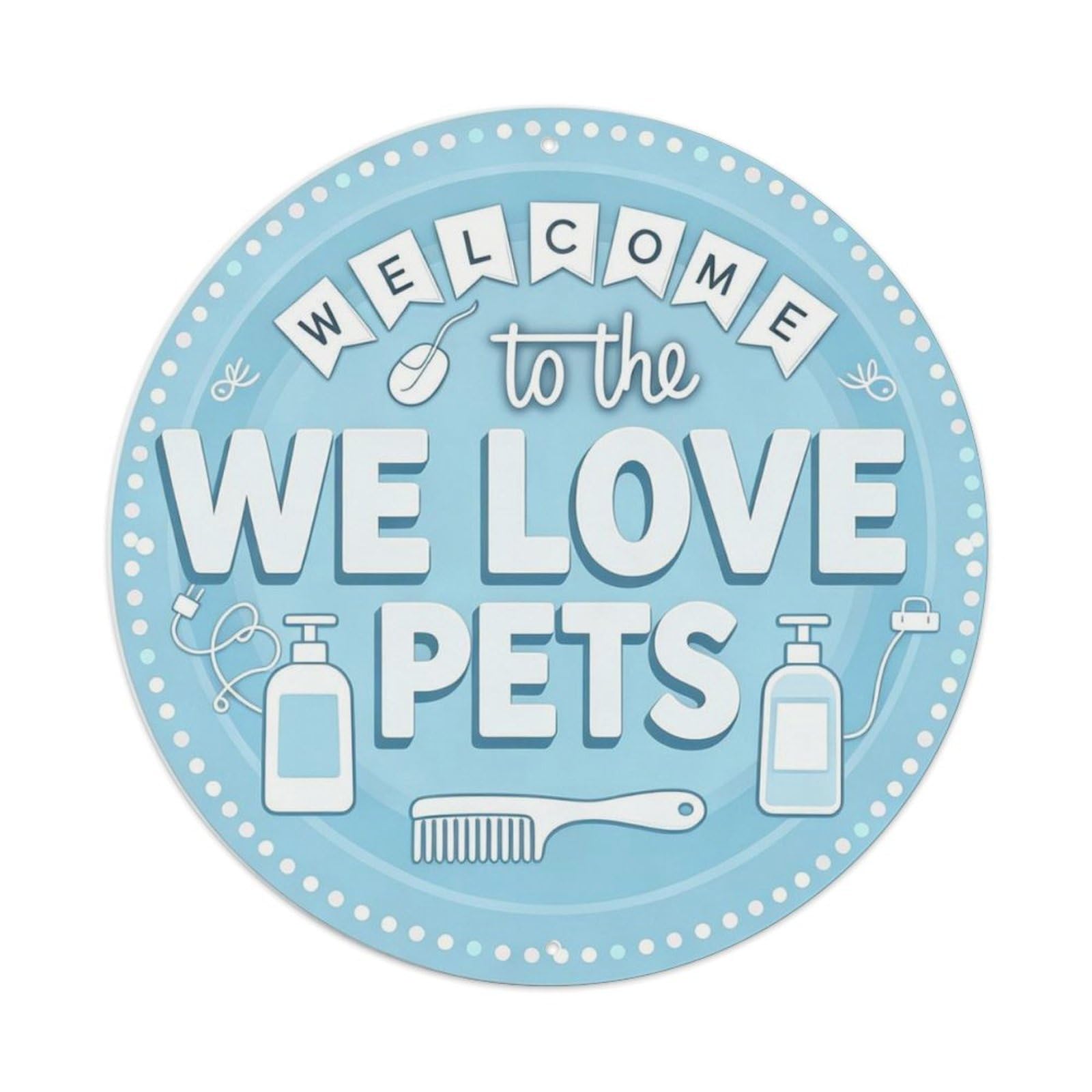 Pet Grooming Salon We Love Pets Metal Tin Sign Plaque