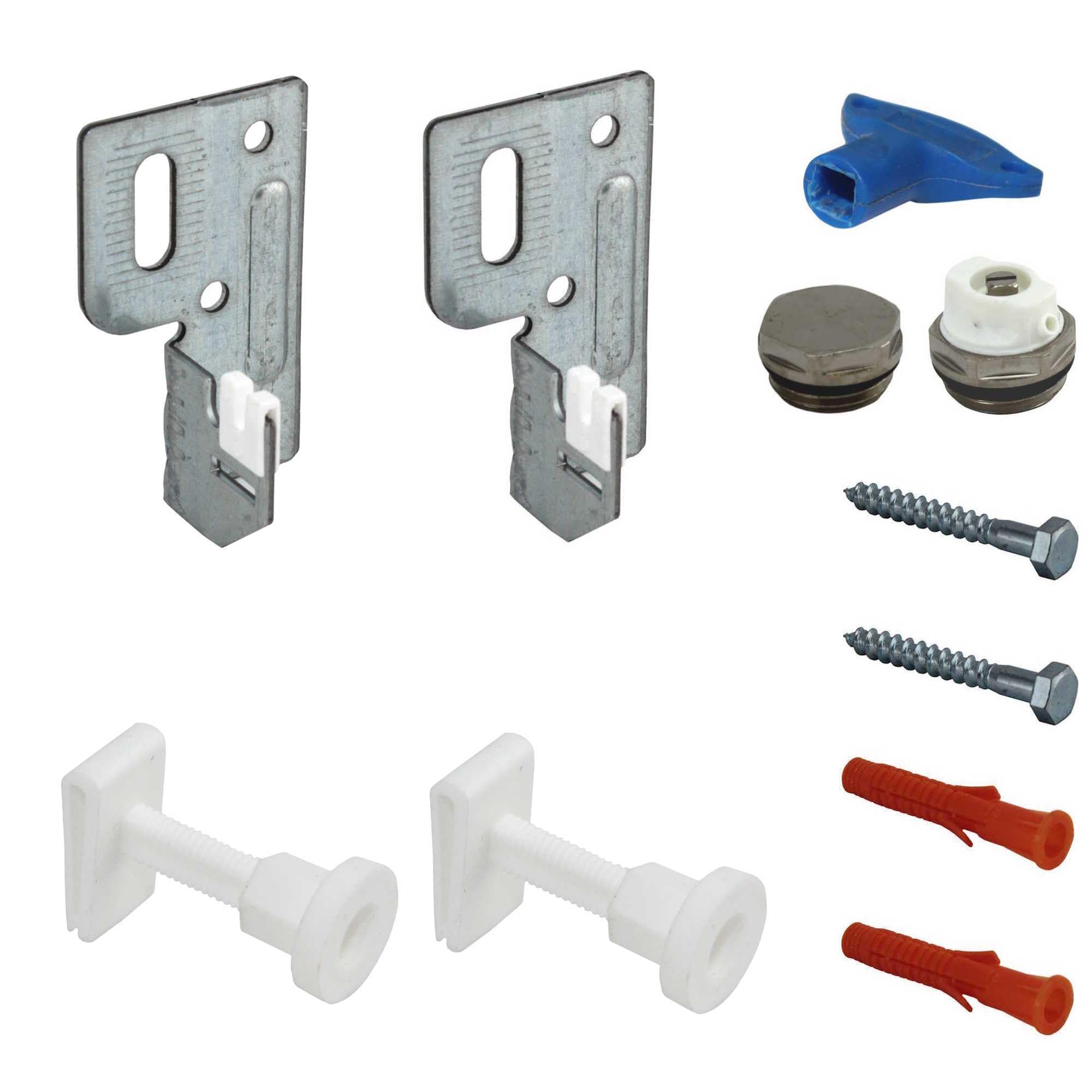 Jabema 2 x Radiator Mounting with Bracket and 1 x 1/2 Inch Plug Set, Wall Console Radiator Bracket, Radiator Bracket Mounting Bracket โ image 1