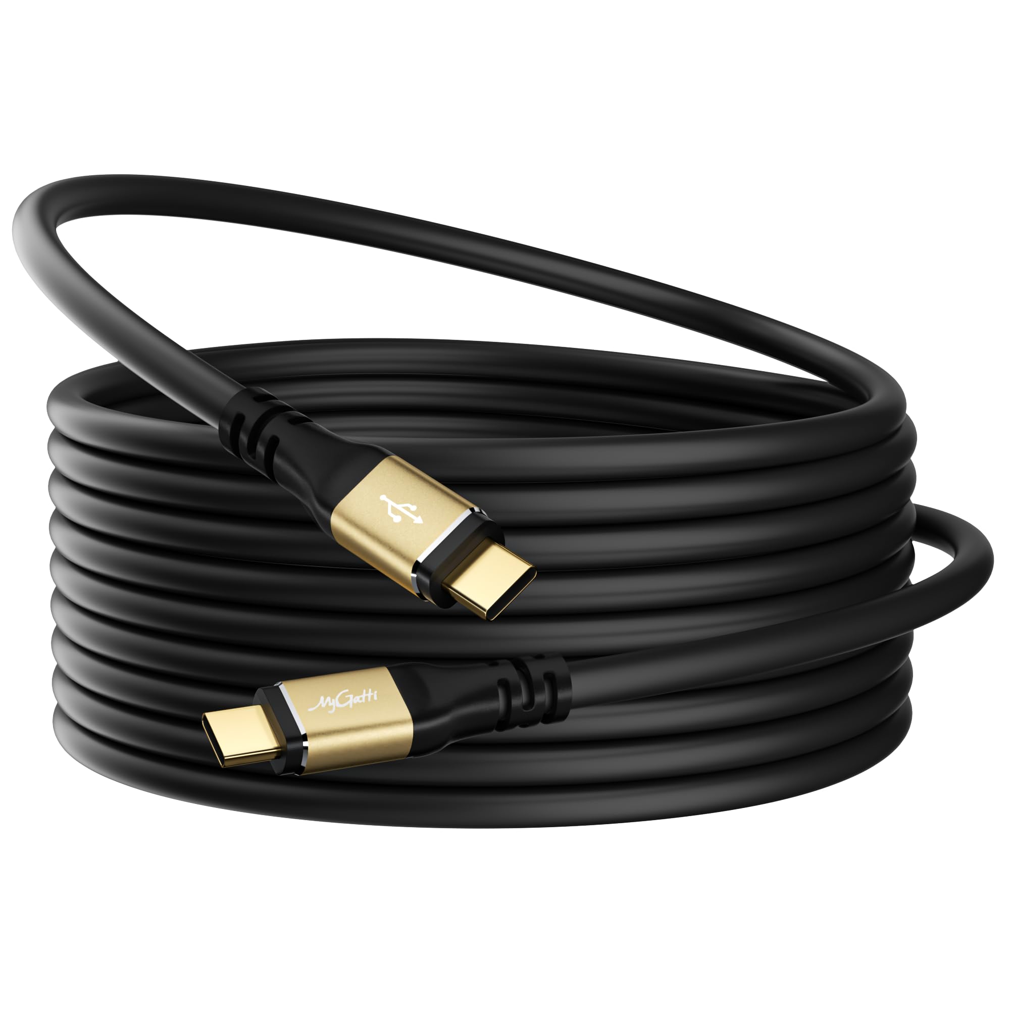 Photo 1 of 100W USB C to USB C Cable 15FT, Type-C Extra-Long 5A Fast Charging Cable, Compatible with iPhone 17 16 15 Pro Max Plus Air, Samsung Galaxy S25 S24 S23, MacBook Pro, iPad Air/Pro, Carplay