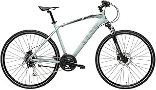 Adriatica Bazam - Bicicletta Hybrid Boxter GS 28", Cambio a 16 Velocità, Telaio in Alloy, Bici Ibrida, Taglia 50, Grigio Opaco