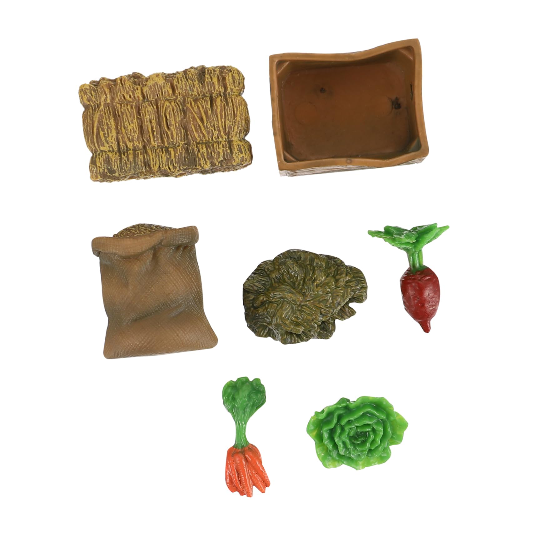 VICASKY 7Pcs Miniature Farm Food Model Set for Micro Landscape Decor Creative Accessories for Fairy Garden and Sand Tray Decoration Durable Ornaments for Farm Landscaping