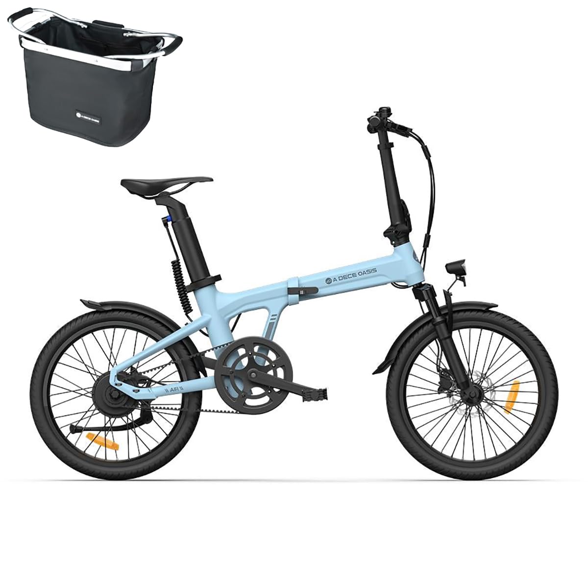 A Dece Oasis ADO E-Bike Air 20S E-Fahrrad Faltbar, klapprad Riemenantrieb,Citybike, 1 Gang, Hintermotor, 250W, 25KM/H,ebike Damen/Herren,StVZO