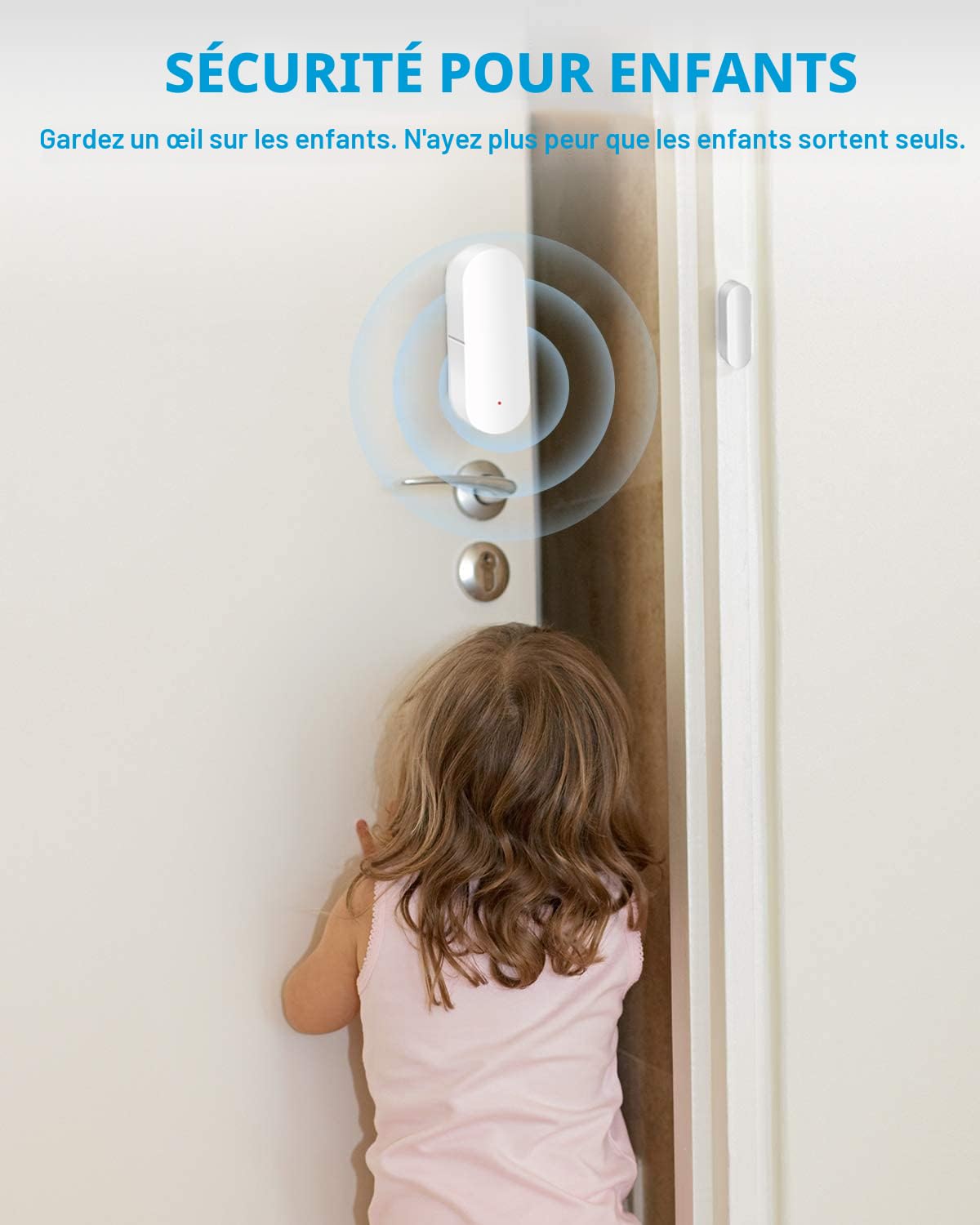 Capteur de Porte WiFi Capteur de Contact Intelligent pour fenêtre Alarme sans Fil Compatible avec Alexa et Google Assistant Pas Besoin de hub 2 Pack