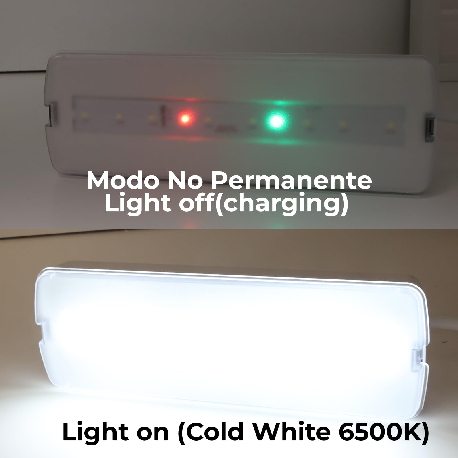 Alpinaluz Autotest Luci di emergenza LED 3 W, batteria al litio, modalità permanente e non permanente, montaggio a incasso o superficie, 265 lm, 6500 K, 3 ore di autonomia