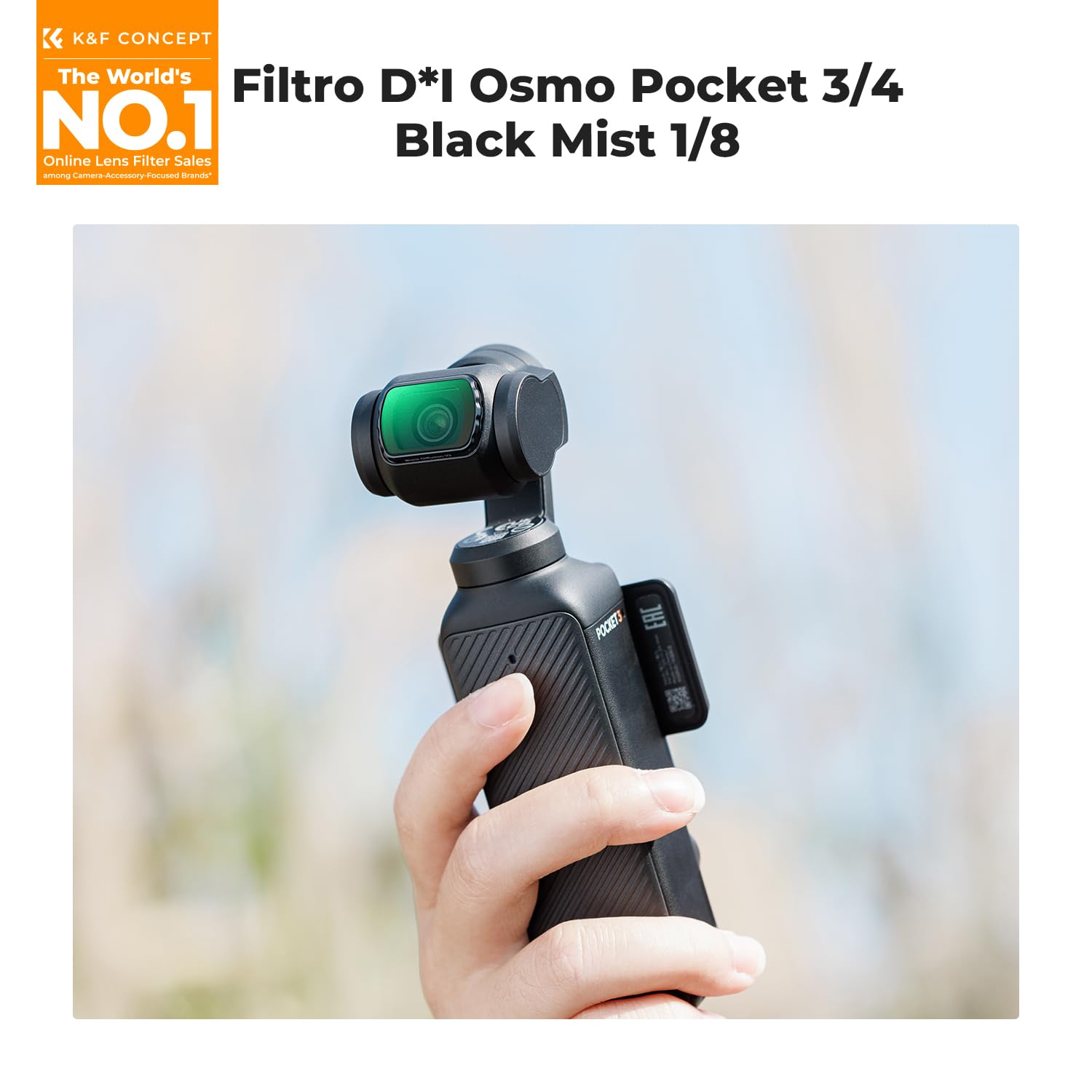K&F CONCEPT Osmo Pocket 4/3 Filtro Magnetico,Filtri Magnetici Black Mist 1/8 Filtro Magnetico Black Diffusion 1/8 in Vetro Ottico con Nano-rivestimento Compatibile con DJI Osmo Pocket 4/3(Alluminio)