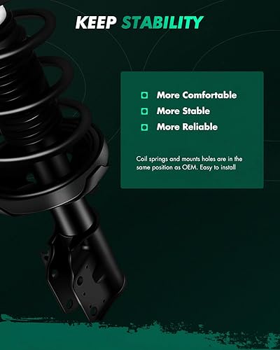 Vista 355 de SCITOO Puntales delanteros completos de resorte para Mercedes-Benz C230 08-09, para Mercedes-Benz C250 10-11, Mercedes-Benz C300 08-11