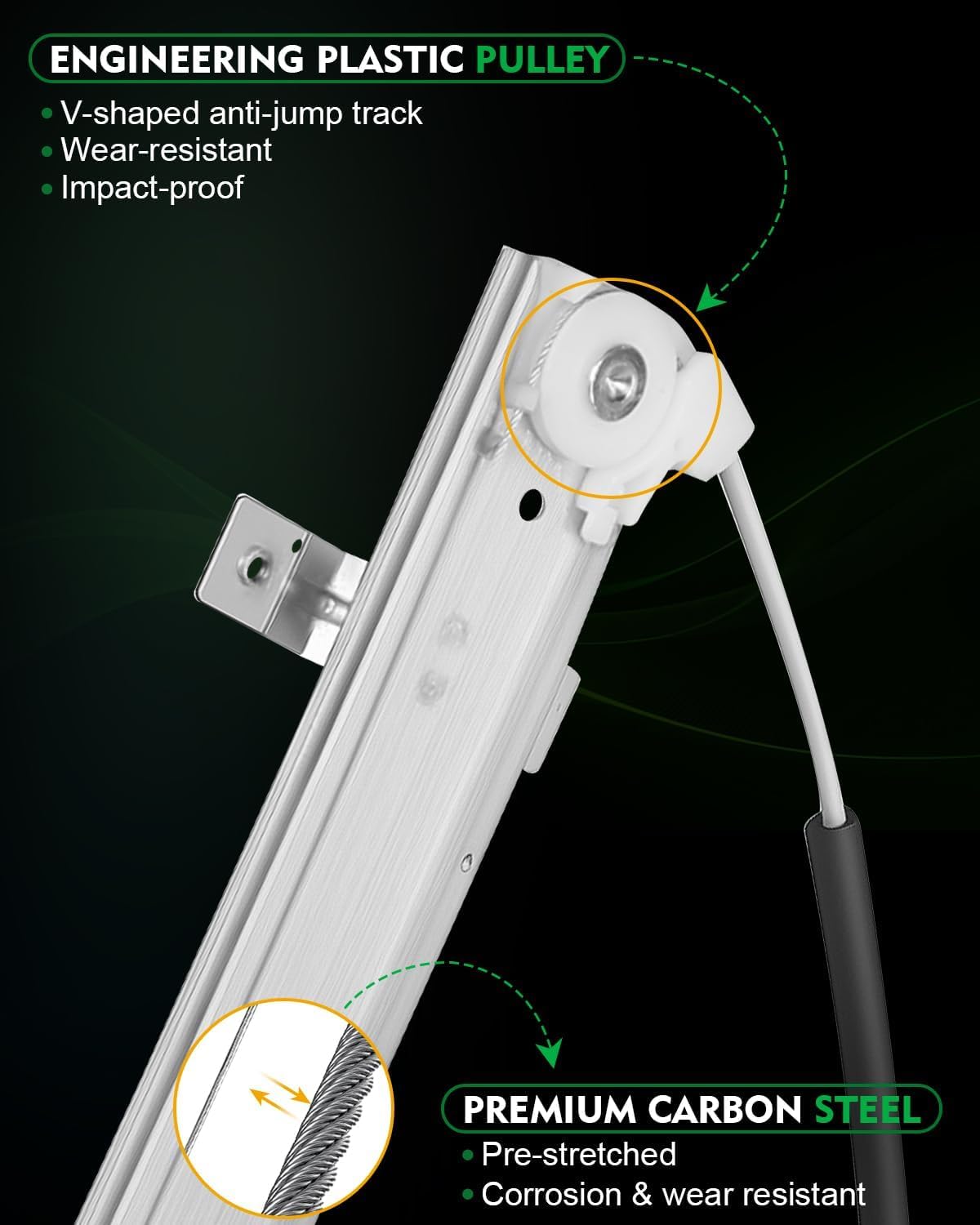 Front Right Passenger Side Power Window Regulator with Motor for:-Honda Element 2003 2004 2005 2006 2007 2008 2009 2010, with 2 Pins OE# 72210-SCV-A02, 748-132