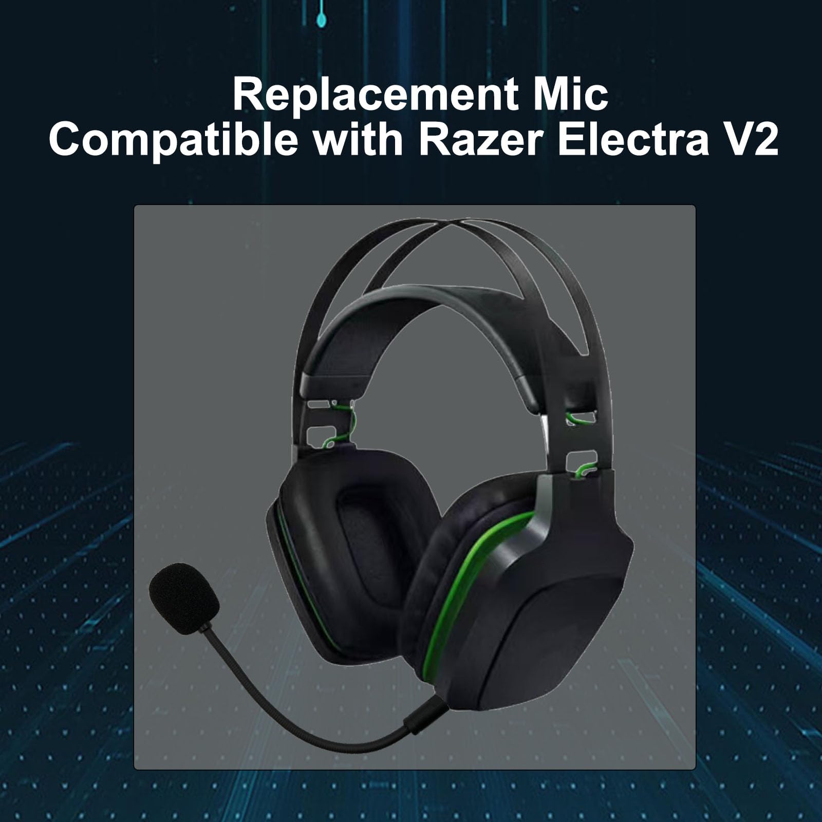 SPTSSWET Replacement Microphone Compatible with Razer Electra V2 Headphones Detachable Game Mic Boom Professional Clear Crystal Sound Noise Isolation Mic with Windscreen,3.5mm Black 5.9 inch