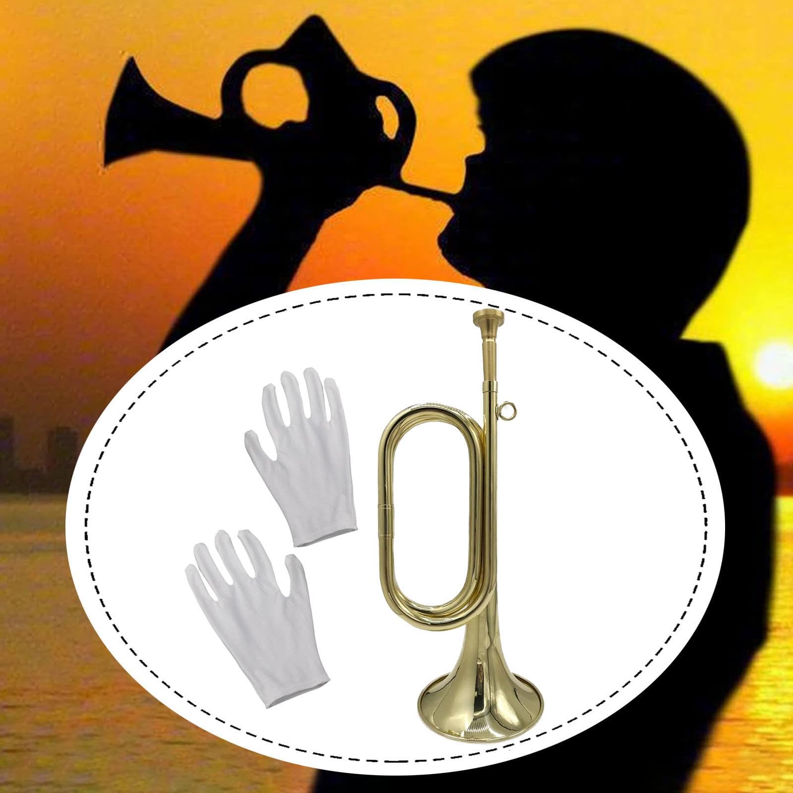 F Fityle Trompeta, instrumento de viento metal, instrumento musical ligero, trompeta de caballería para principiantes, espectáculos, orquesta, niños y, Style B