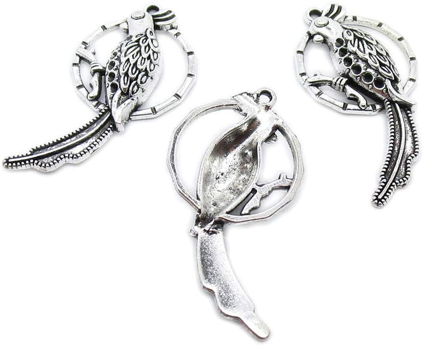 70 Pieces Antique Silver Plated Jewelry Charms GY04540 Parrot