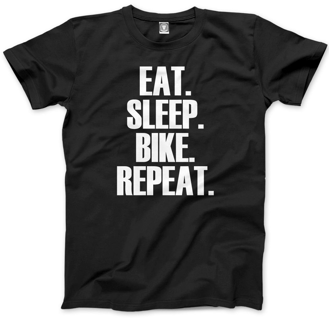 Hotscamp Black Eat Sleep Bike Repeat Kids T-Shirt - 9-11 Years