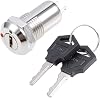 Sourcingmap 1Pcs 11.5mm 2 Positions NO NC Electric Key Lock Push Button Switch S1203