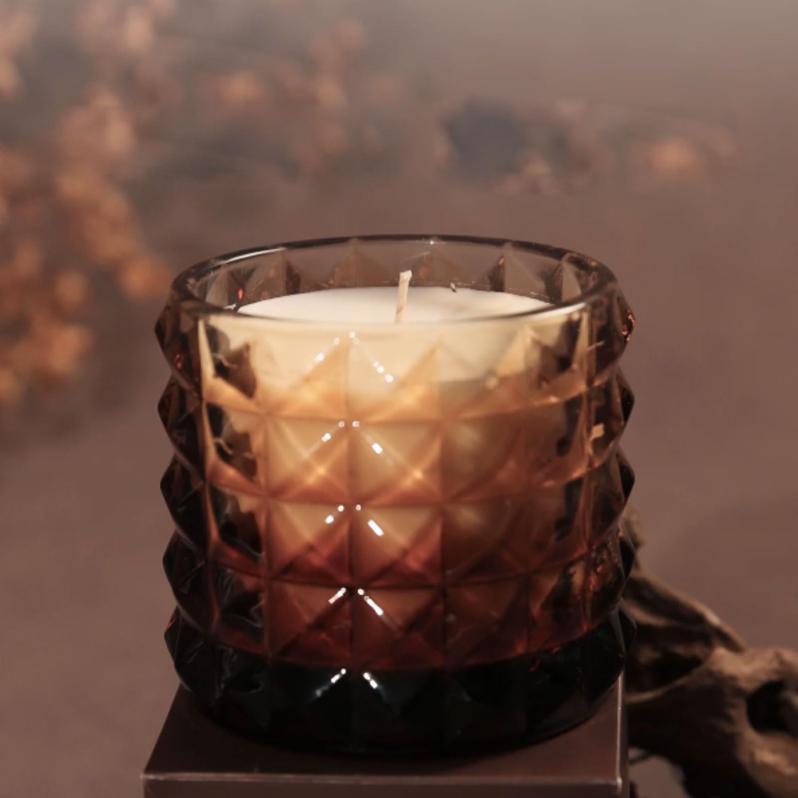 Velas de vidrio hechas con cera de soja y aceites esenciales, vela perfumada reutilizable de larga duración for dormitorio y oficina