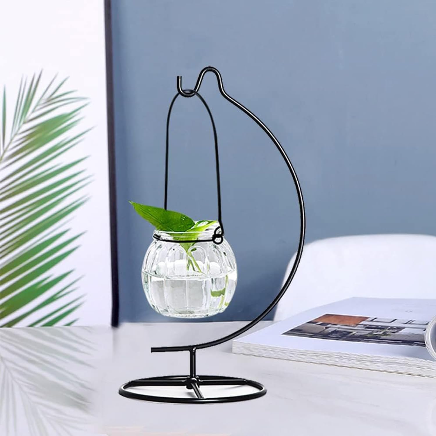 Ornament Display Stand, Holder Ornament Hanger Stands Glass Ball Ornament Holder Ornament Stands for Hanging Plants, Hanging Terrarium Stand for Christmas Wedding Ornament, Home Office Decor MOON mini