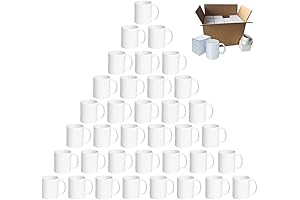Sublimation Mugs Set: 36 Bulk White Coffee Mugs for Personalized Designs