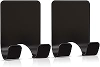 VIS'V Stainless Steel Adhesive Shower Razor Holder Hooks - Waterproof Rustproof Razor Organizer for His & Hers, Black 2-Pack, 11LB Capacity