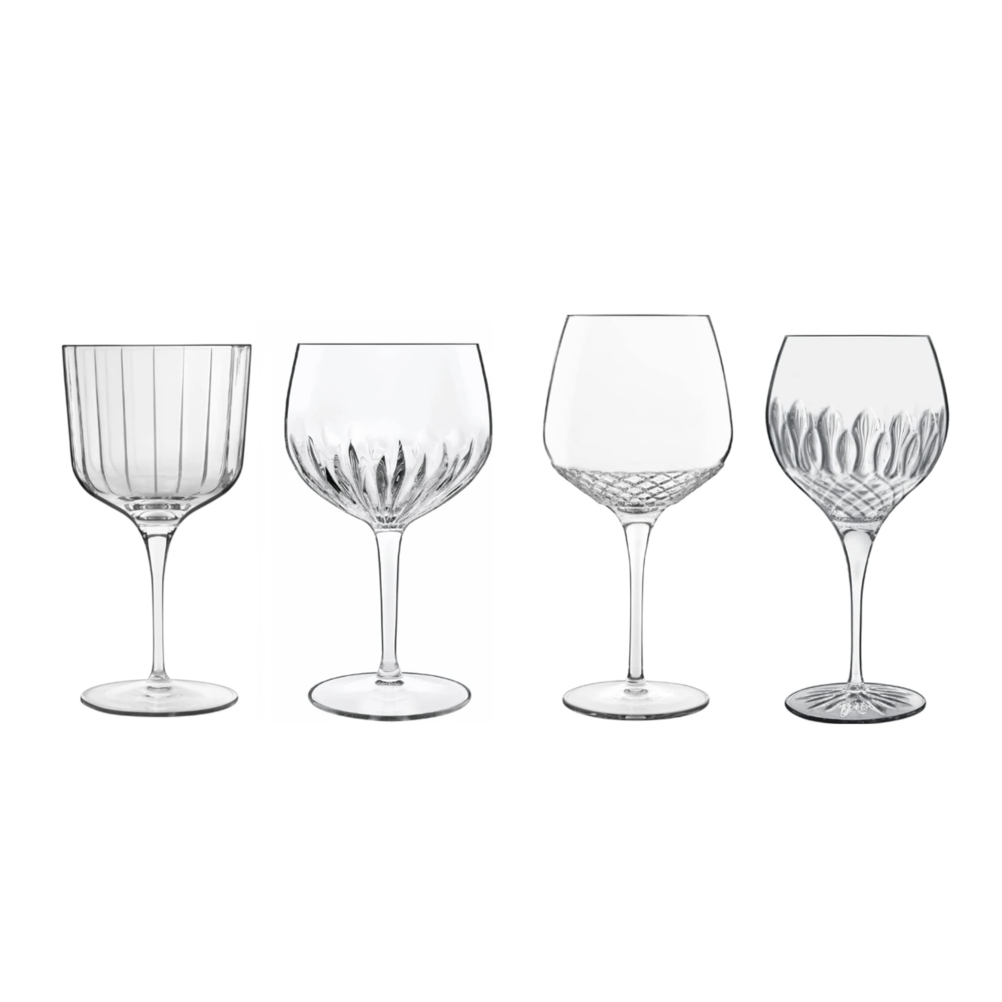 Luigi Bormioli Gin Glasses Set of 4 - Crystal Gin Gift Set with Gift Box Included 600ml to 805ml, Titanium Reinforced Ultra Strong Laser Cut Cocktail Glasses, Made in Italy & Dishwasher Safe