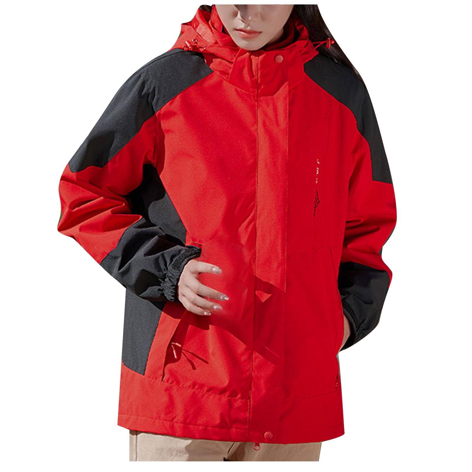Generisch Funktionsjacke Damen 3 in 1 Winter FleeceJacke Wasserdichte Winddichte Warme Funktions Outdoor Softshell Jacke abnehmbarer Kapuzenjacke +Fleecejacke Wärmejacke Unisex Couple Outdoorjacke