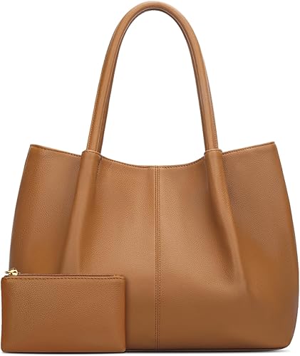 Miniatura 8 de KKXIU Bolso de mano para mujer, bolso de hombro de cuero vegano, bolsa de viaje de gran capacidad Negro,Negro02,marrón (02),Marrón2,Blanco