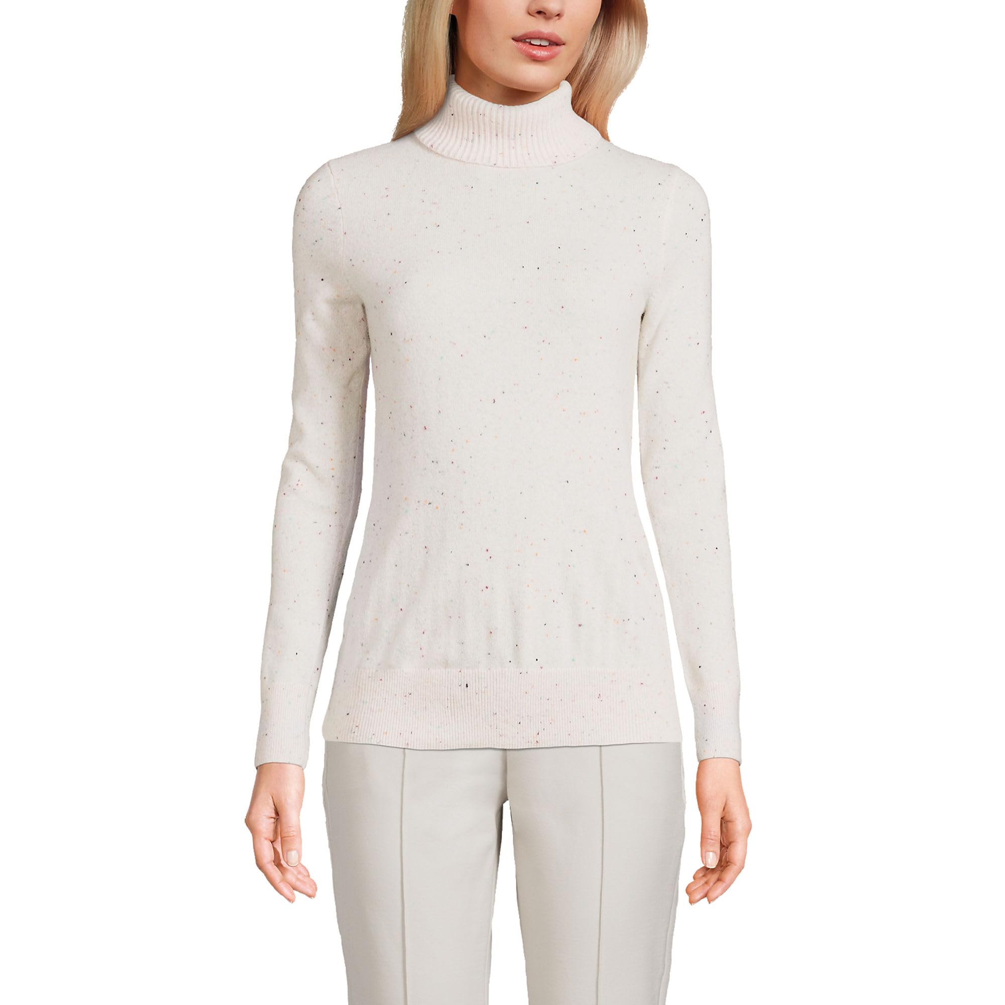 Lands' End Women's Cashmere Turtleneck Sweater