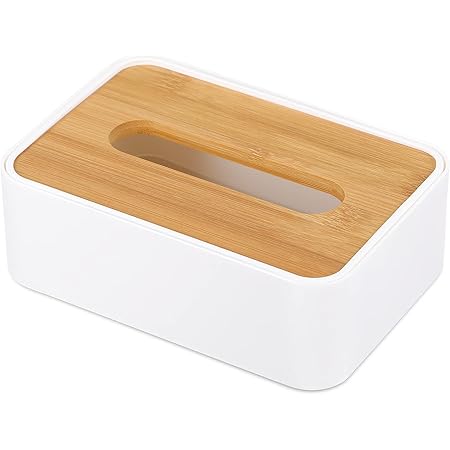 Amazon Select セレクト ボックス ティッシュ ケース ホワイト 木製 カバー ウッド リビング 可愛いアレンジ ティッシュケース ホルダー オンライン通販