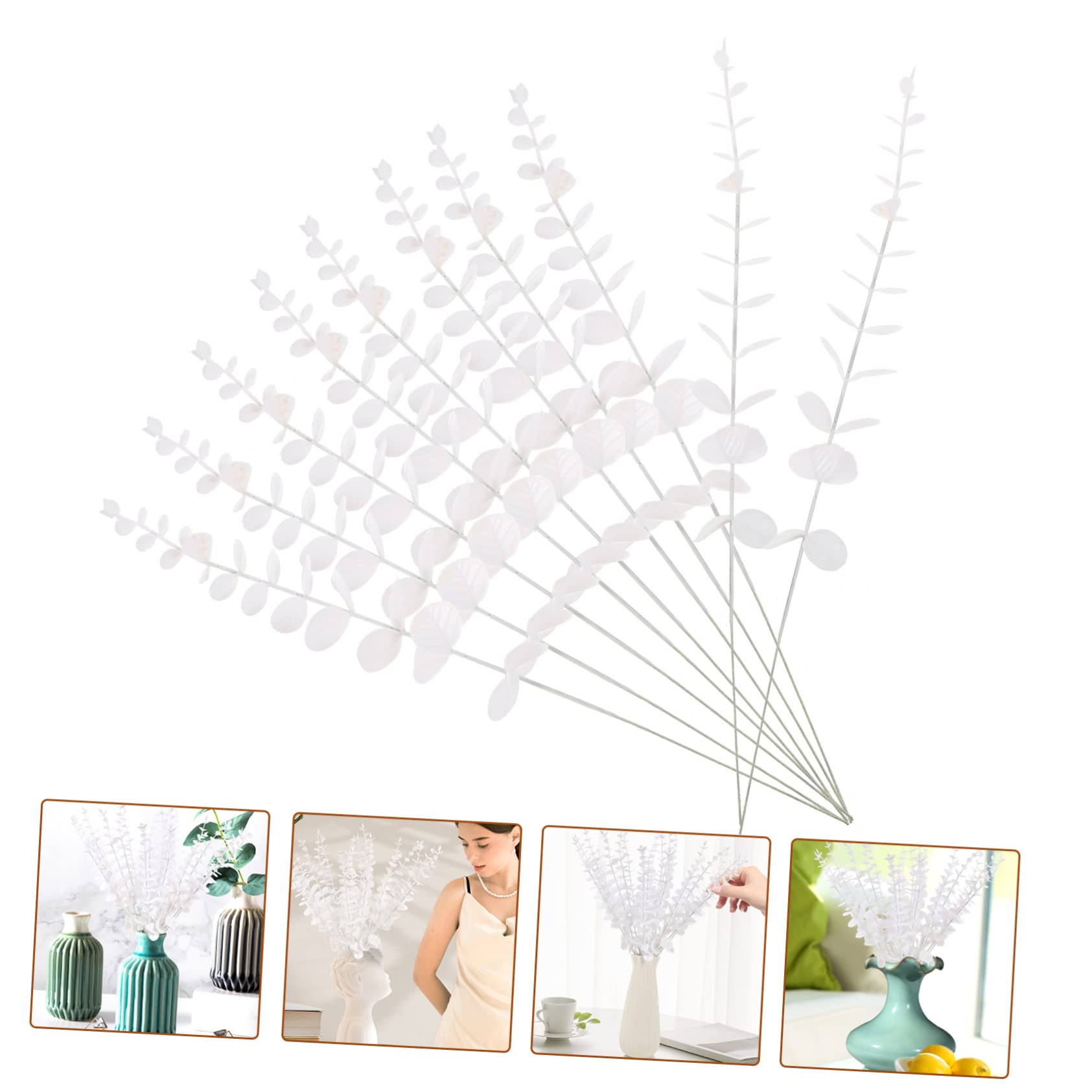 Amosfun 60pezzi Foglie Di Eucalipto Artificiali Rami Falsi Per Decorazioni Bouquet Da Sposa e Wreaths Perfetti Per Matrimoni e Feste Senza Odore e Realistici