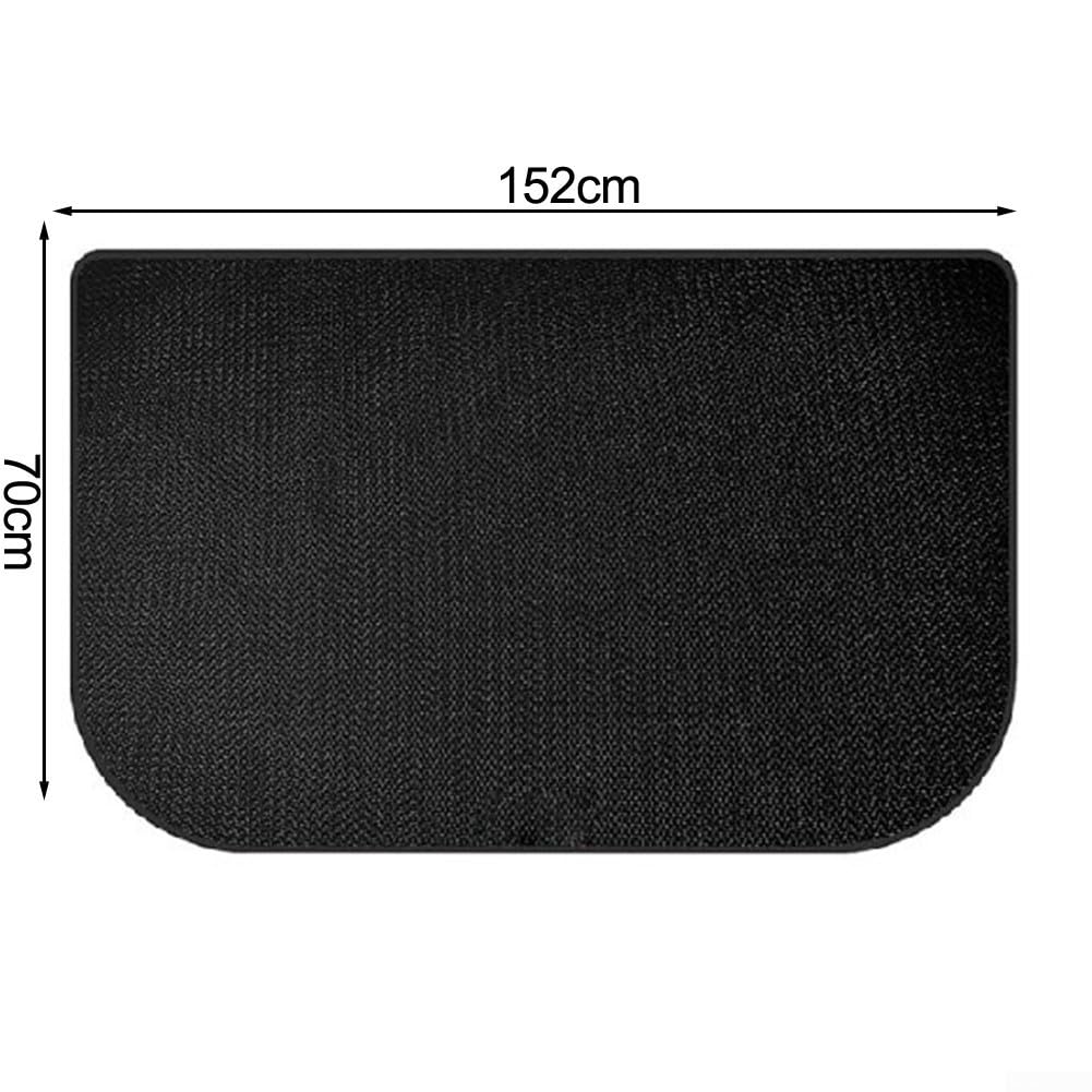 Tappetino in silicone ignifugo a semicerchio per camino, tappetino isolante per stufa, protezione del focolare, 152 x 70 cm, nero (152 x 70 cm)