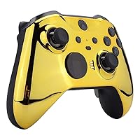 Vista 2 de Chrome Gold" UN-MODDED Custom Controller compatible with XBOX ONE ELITE Series 2 Soft Touch Finish