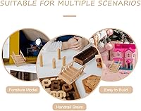 Vista 4 de Angoily Miniatura Casa de Muñecas Escalera Escritorio Ornamento Simplemente Escalera Pasamanos Exterior Barandillas