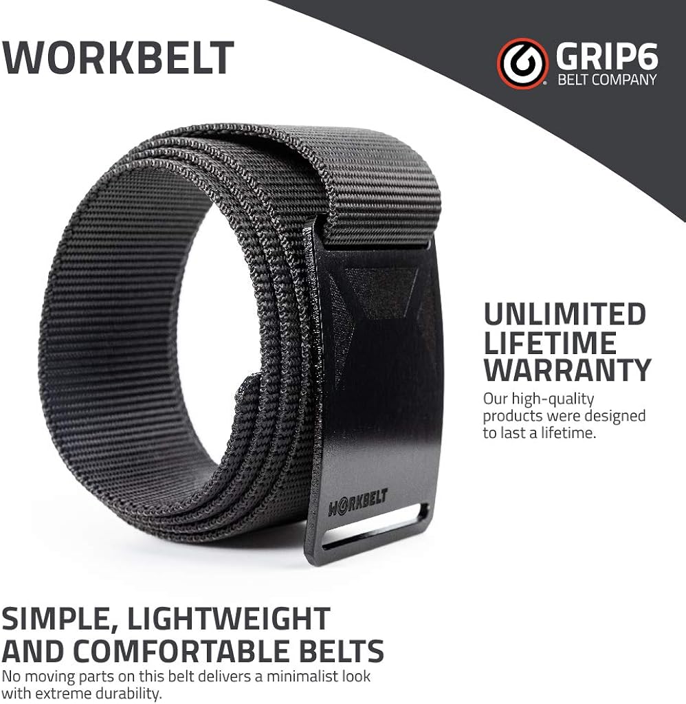 GRIP6 WorkBelt- Tactical Belt Military Belt for EDC Concealed Carry Utility Belt: Clothing