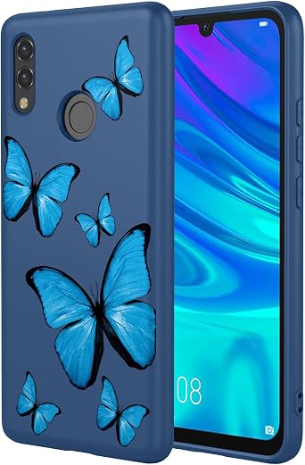 Phone Case for Huawei P Smart 2019 Case, Honor 10 Lite HRY-LX12 Pot-LX1 Case Cute Butterfly Pattern Design Slim Protective Soft TPU Bumper Phone Cover for Huawei P Smart 2019 Blue Butterfly