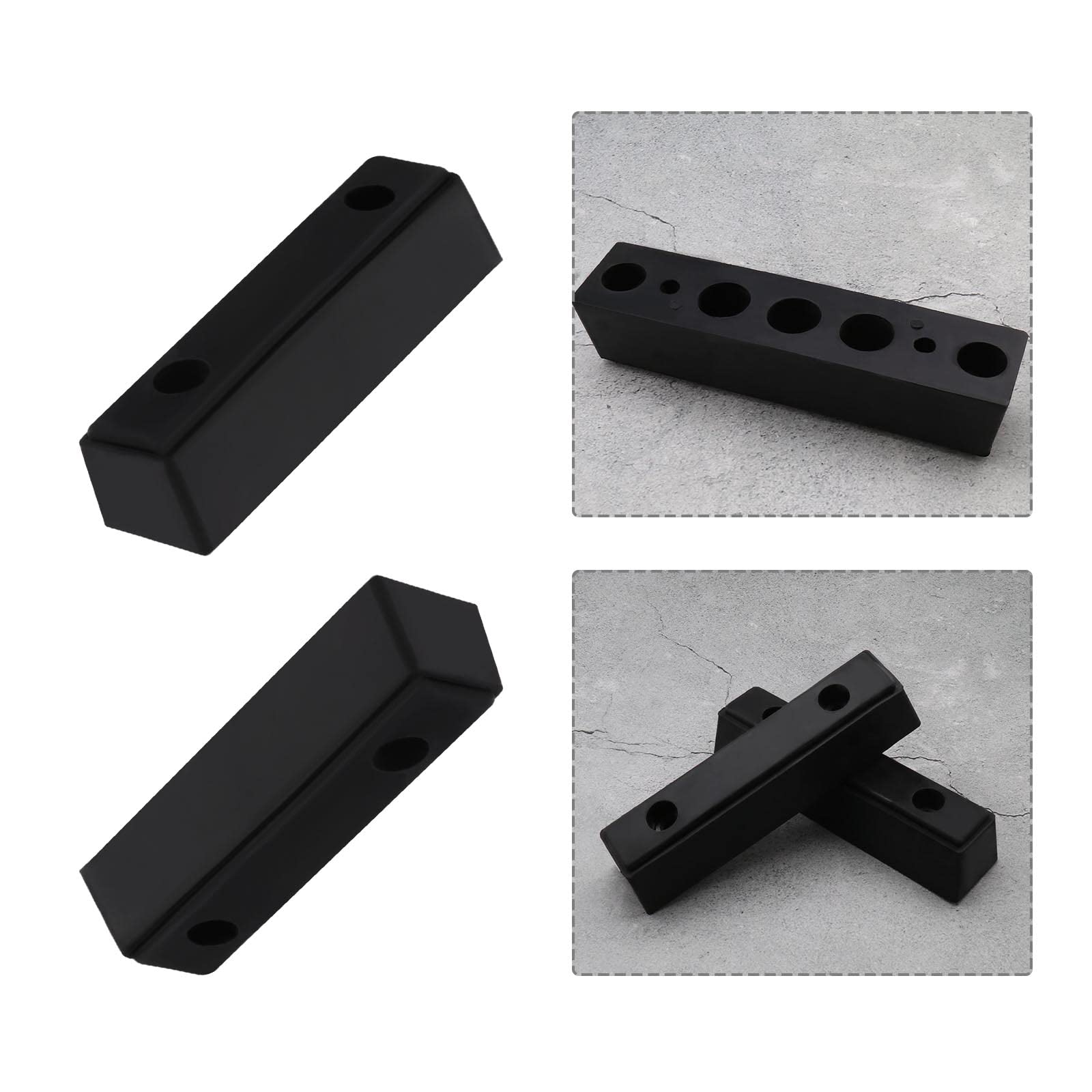 ECSiNG 2PCS gomma urto Stop Buffer paraurti anti-collisione blocco per camion rimorchio camper porta pesante acciaio porta veicolo 210x50x50x50mm nero