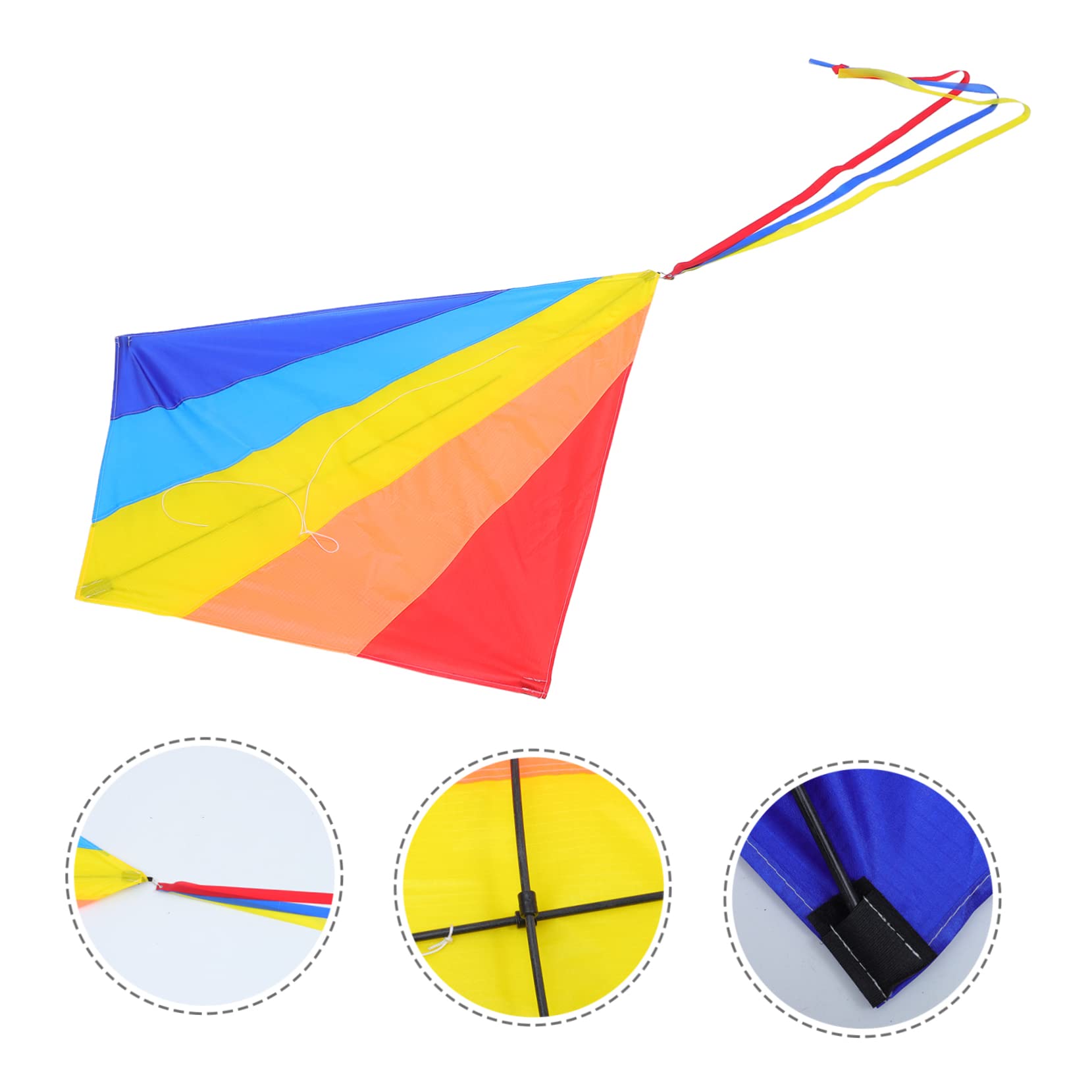 Cometa Diamante Arcoíris De 73x65 Cm Con Colas De 105 Cm – Fácil De Montar Y Volar, Ideal Para Niños Y Adultos