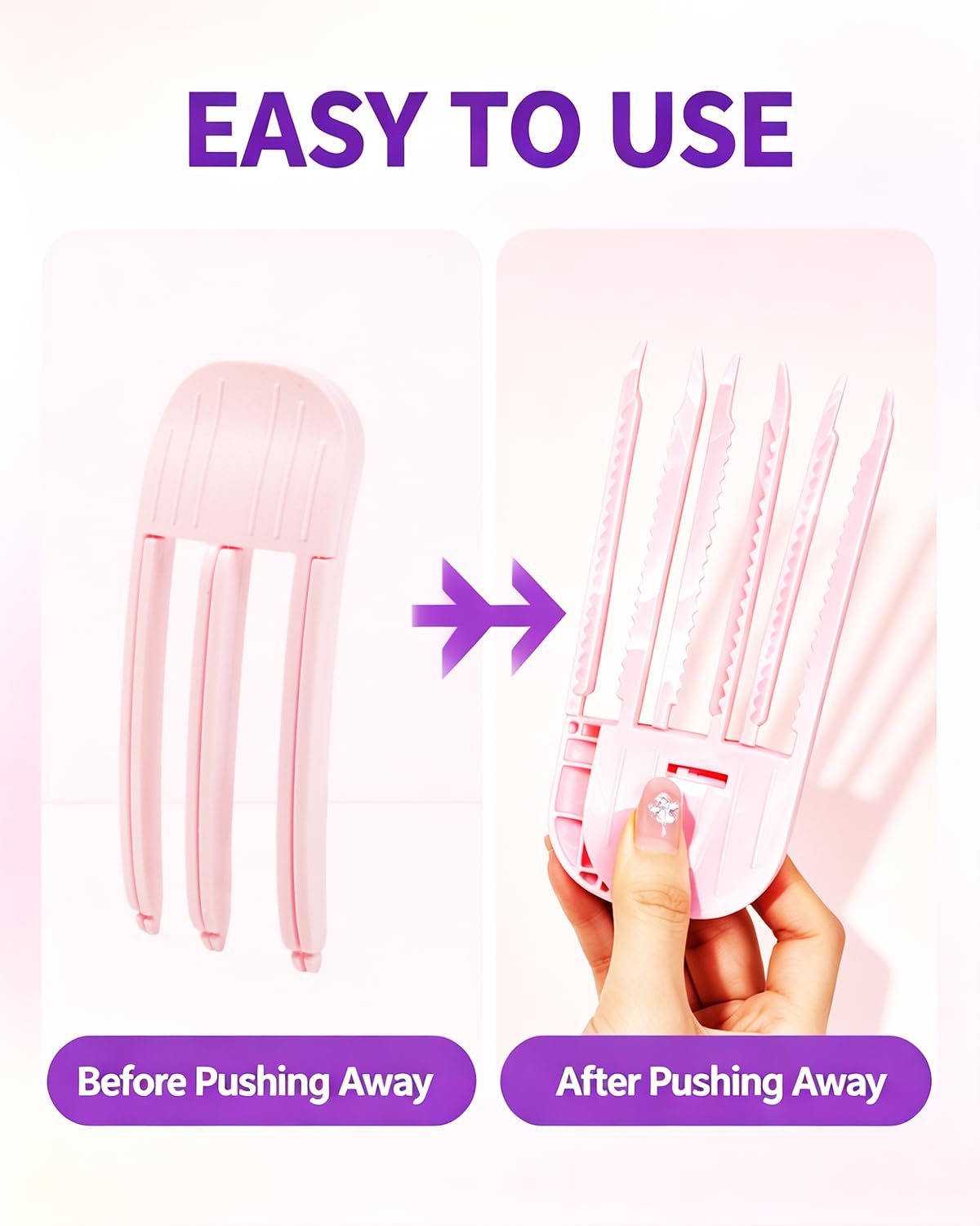 2 Pezzi Pettine per Capelli Volumizzante Rosa, Clip Della Radice Del Volume, Pettine Per Radici Volume Dei Capelli Ricci E Mossi, Fermagli Volumizzanti Frangia, Accessori Capelli Donna Uomo