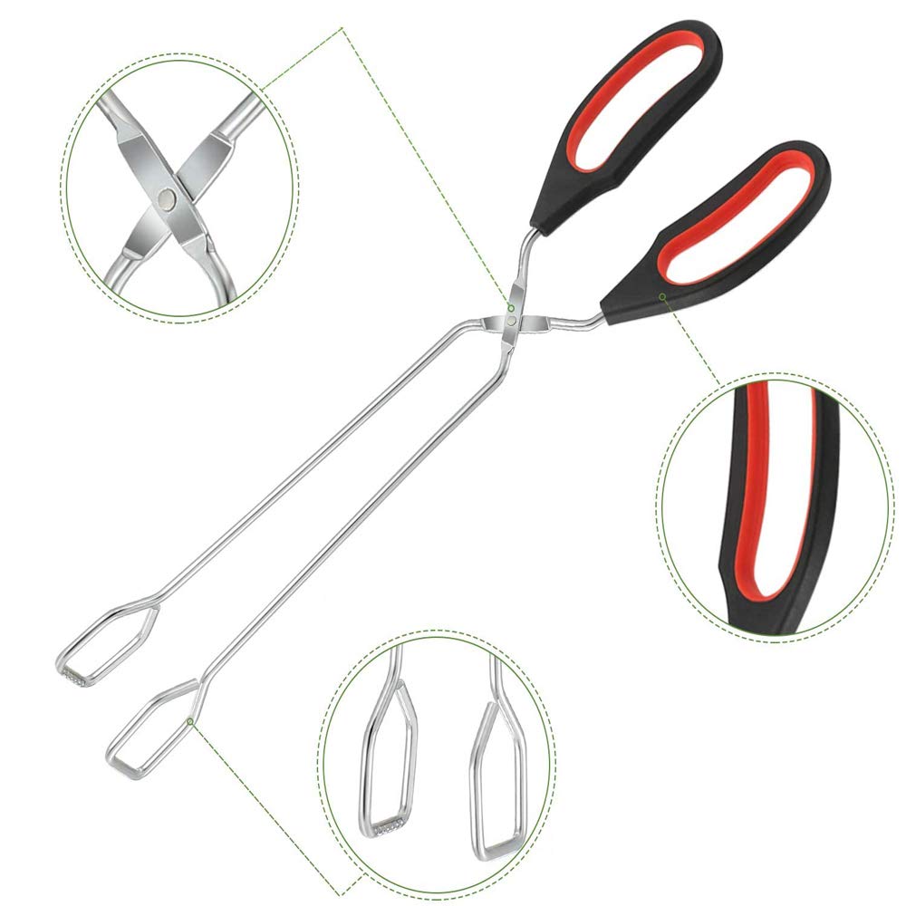 3 Pezzi Pinza da Barbecue, Pinze per Forbici da Barbecue, Pinza Multiuso Cucina, con Manici Antiscivolo e Resistenti al Calore per Girare e Afferrare Utensili Alimentari, 3 Specifiche