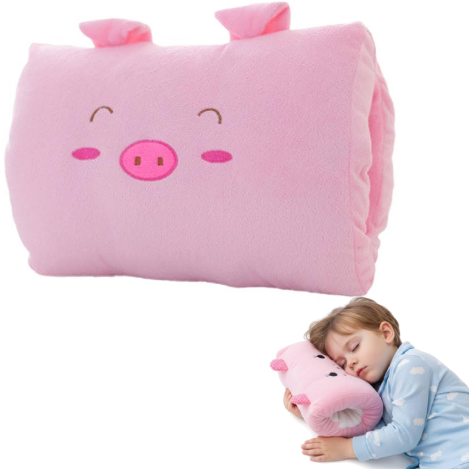 Kids Cartoon Hand Pillow, Cute Plush Animal Hand Warmer Rest Weak Hero Arm Pillow, Children's Throw Pillows Cushions for Students to Take A Nap, Travel Essentials- Non-Electrical Arm Support (pig)