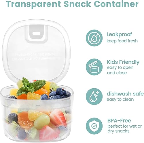 Miniatura 3 de Tarro de comida aislado 2 en 1 con un recipiente para aperitivos, termo de sopa para niños de 15 onzas para comida caliente con asa y cuchara,