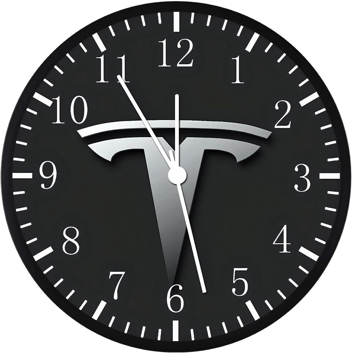 Frameless 12 Inches Large Clear Glass Face Silent Non-Ticking Nice Tesla Wall Clock for Gift or Décor G208