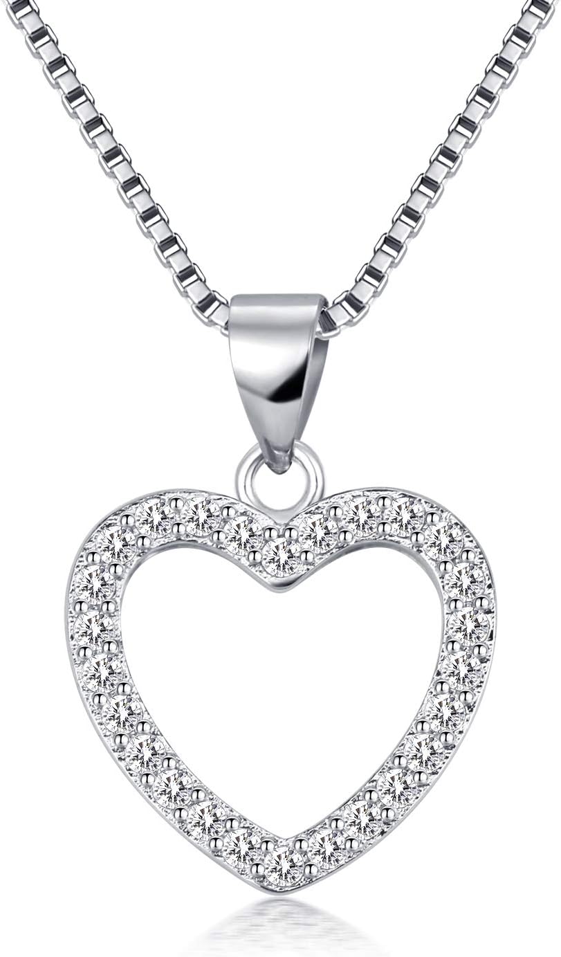 KruckelMy heart is with you White Gold plated necklace made with Zircon - 5081131